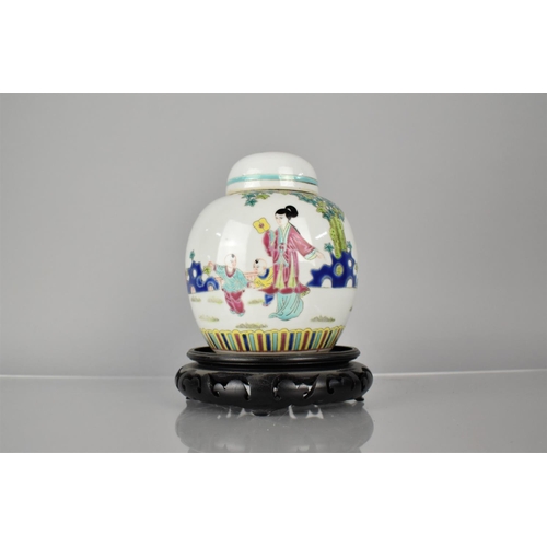 96 - A 20th Century Chinese Porcelain Ginger Jar and Cover Decorated in Garden Setting together with Unre... 