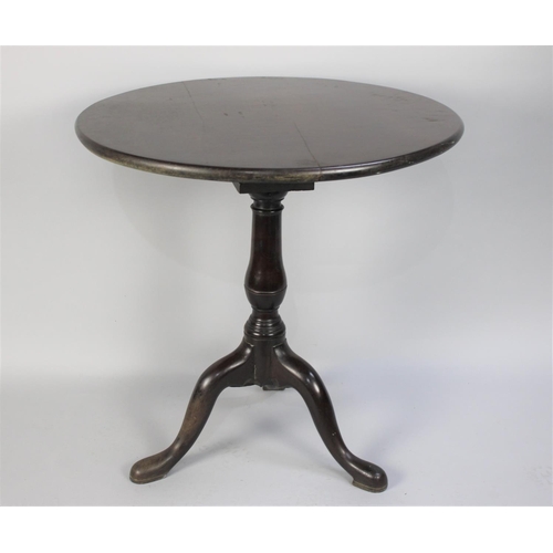 366 - A Mid 18th Century George II Virginia Walnut Tripod Table with a One Piece Circular Top Supported on... 