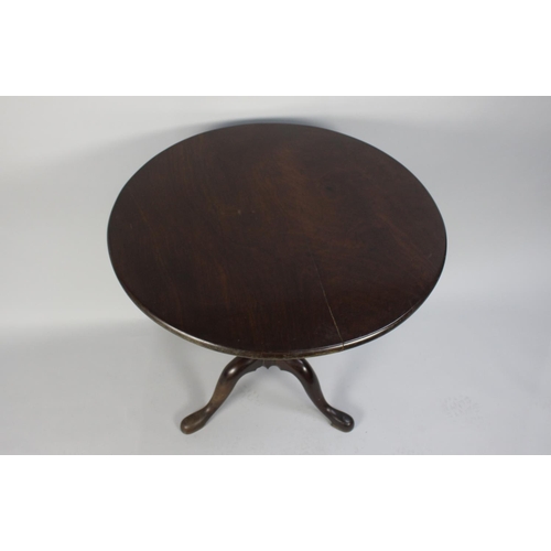 366 - A Mid 18th Century George II Virginia Walnut Tripod Table with a One Piece Circular Top Supported on... 