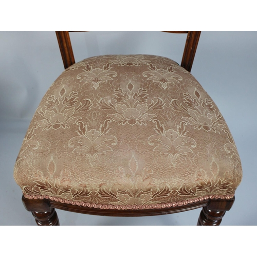 368 - A Pair of 19th Century Walnut Side Chairs with Carved and Pierced Backs, Upholstered Seats and Suppo... 