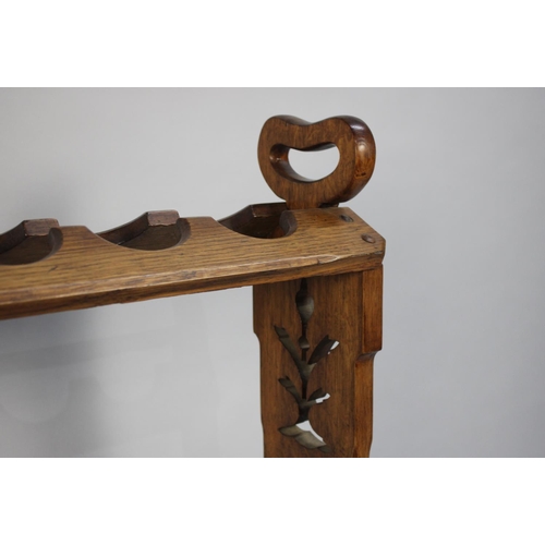 196 - A Late 19th Century Arts and Crafts Oak Stick/Umbrella Stand with Integral Carrying Handles and Deco... 