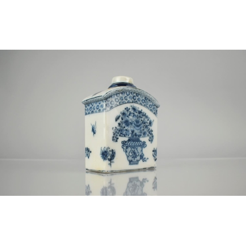 41 - A Chinese Blue and White Porcelain Caddy Flask decorated with Antique Vase of Flowers, 12cms High of... 