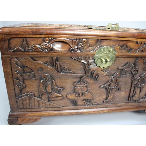 363 - A Mid 20th Century Carved Camphor Wood Chest