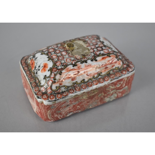 65 - An 18th Century Qianlong Period Scroll Weight of Domed Rectangular Form Having Porcelain Top Decorat... 