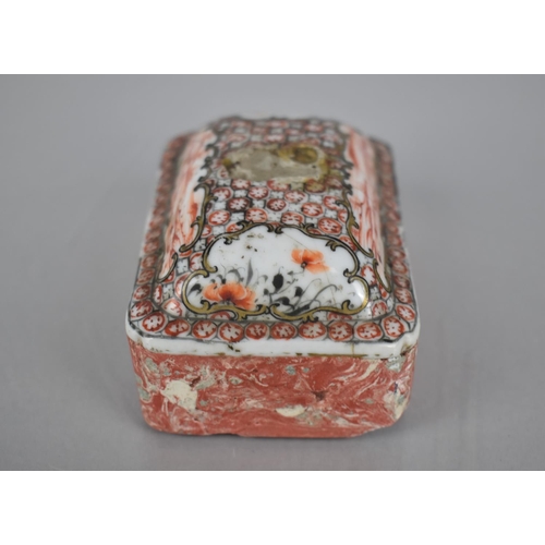 65 - An 18th Century Qianlong Period Scroll Weight of Domed Rectangular Form Having Porcelain Top Decorat... 