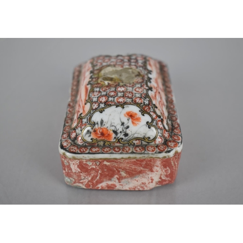 65 - An 18th Century Qianlong Period Scroll Weight of Domed Rectangular Form Having Porcelain Top Decorat... 