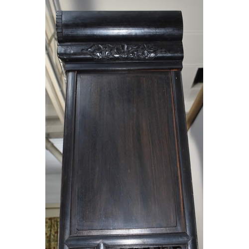 190 - An Impressive 19th/20th Century Chinese Ornately Carved Hardwood Cabinet. Carved and Pierced Panels ... 