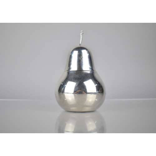 344 - A Sterling Silver Tiffany and Co Pot in the Form of a Pear, 13cms High