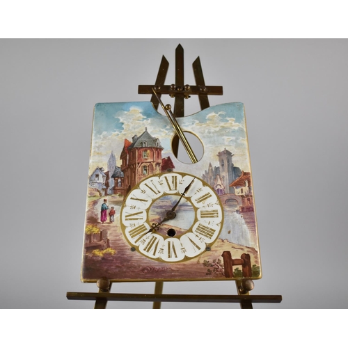 263 - An Early 20th Century French Porcelain and Gilt Metal Easel Clock in the From of an Artist's Palette... 