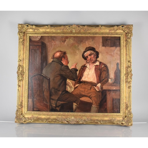 349 - William Fitz (British 19th Century) Oil on Canvas, Village Drunk, Framed 59x49 and Frame 74x54cms