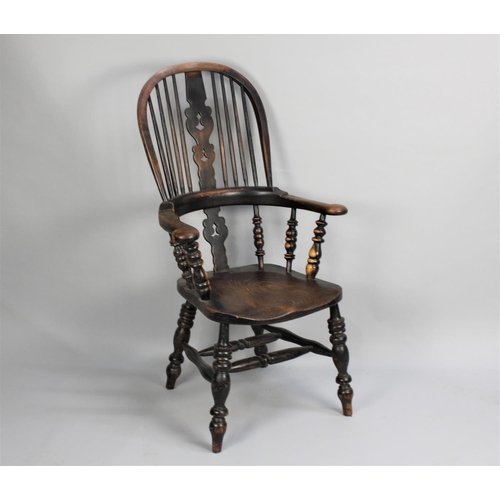 362 - A 19th Century Hooped Back Windsor Armchair with Pierced Splat