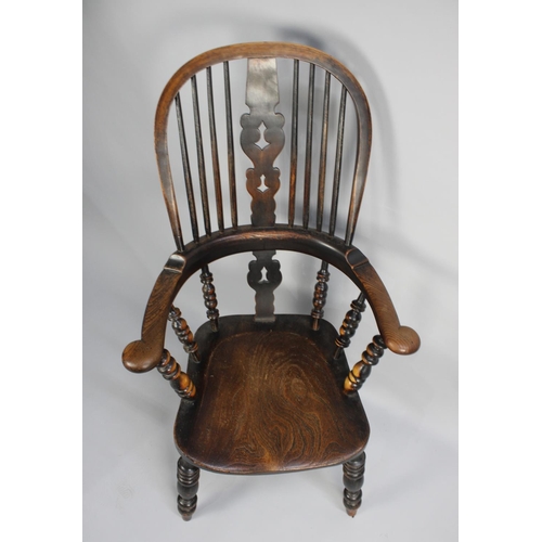 362 - A 19th Century Hooped Back Windsor Armchair with Pierced Splat