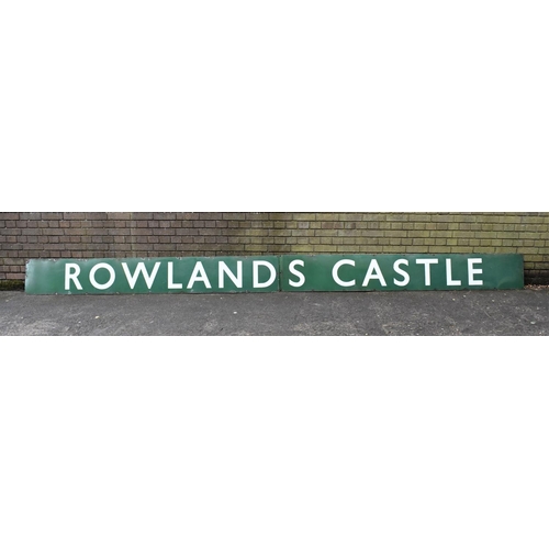 356 - Two Large Vintage Green Enamelled Railway Station Signs for 