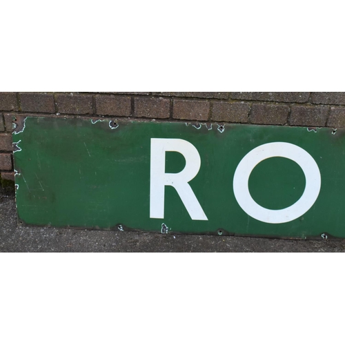 356 - Two Large Vintage Green Enamelled Railway Station Signs for 