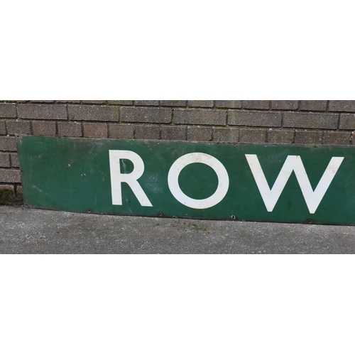 356 - Two Large Vintage Green Enamelled Railway Station Signs for 