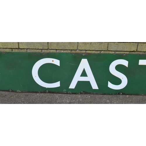 356 - Two Large Vintage Green Enamelled Railway Station Signs for 