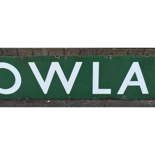 356 - Two Large Vintage Green Enamelled Railway Station Signs for 