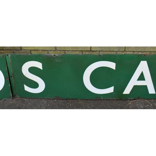 356 - Two Large Vintage Green Enamelled Railway Station Signs for 