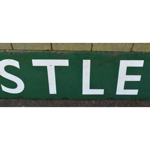 356 - Two Large Vintage Green Enamelled Railway Station Signs for 