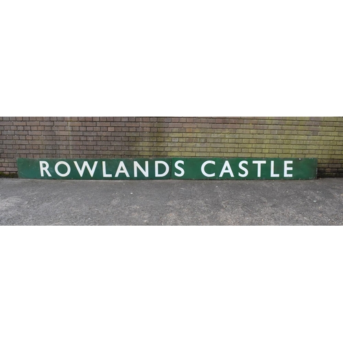 356 - Two Large Vintage Green Enamelled Railway Station Signs for 