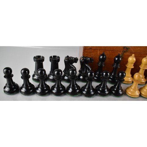 203 - A Staunton Pattern Chess Set having Weighted Pieces, The Knight and Rooks with Crown Stamps, Kings 1... 