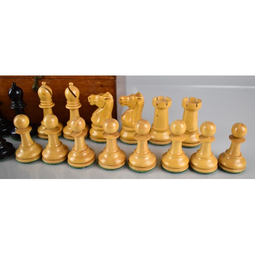 203 - A Staunton Pattern Chess Set having Weighted Pieces, The Knight and Rooks with Crown Stamps, Kings 1... 