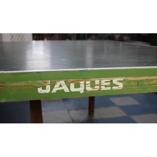 482 - A Vintage Jaques Full Size Tennis Table, Has Been in Damp and Surface is AF, Complete with Bats and ... 