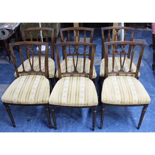 484 - A Set of Six Mahogany Framed Dining Chairs