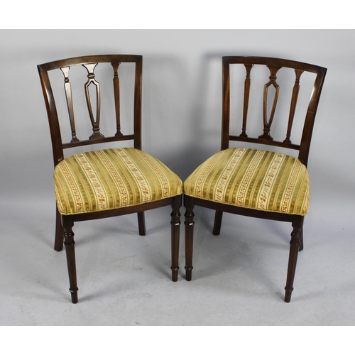 484 - A Set of Six Mahogany Framed Dining Chairs