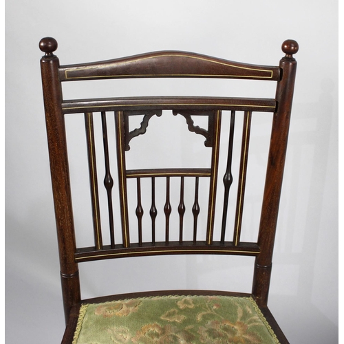 487 - A Pair of Edwardian Ladies Mahogany Framed Bedroom Chairs