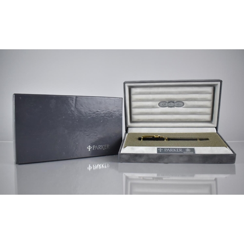 401 - A Boxed Parker Duofold Centennial Fountain Pen with 18c Gold Nib