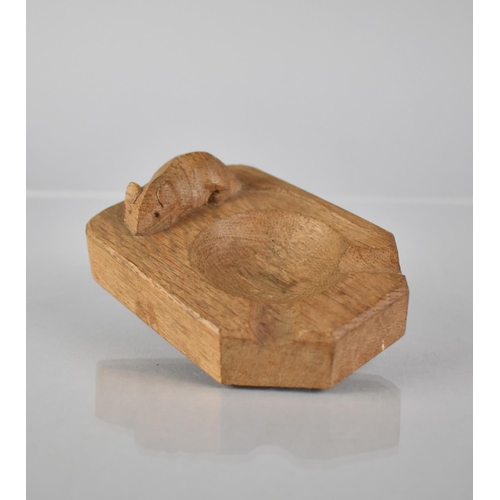 407 - A Carved 'Mouseman' Oak Ashtray