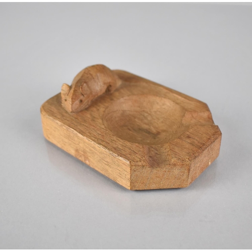 407 - A Carved 'Mouseman' Oak Ashtray