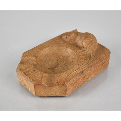 407 - A Carved 'Mouseman' Oak Ashtray