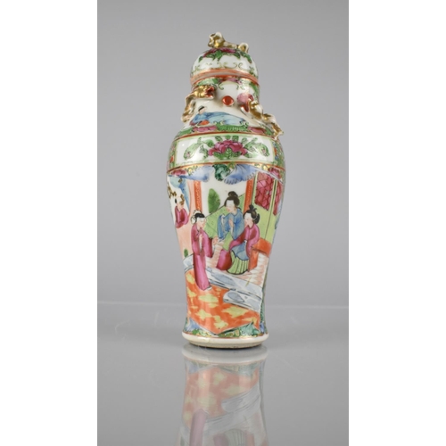 418 - A 19th/20th Century Chinese Porcelain Framille Rose Medallion Vase of Baluster Form with Cover, 23.5... 