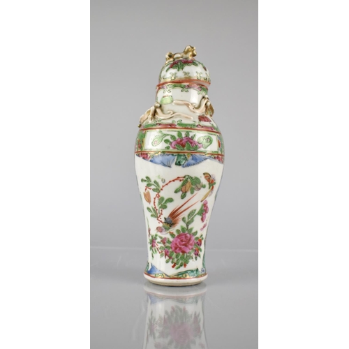 418 - A 19th/20th Century Chinese Porcelain Framille Rose Medallion Vase of Baluster Form with Cover, 23.5... 