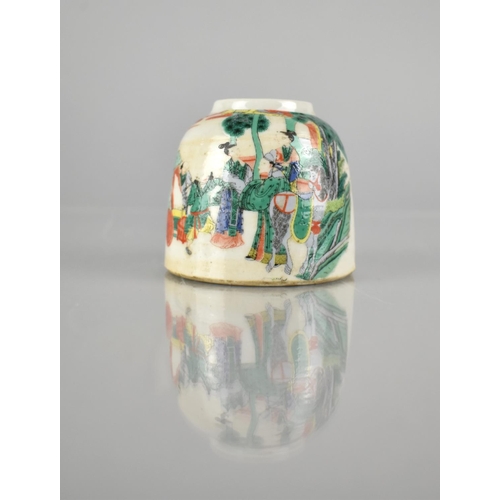 425 - A Chinese Porcelain Ink Pot Decorated in the Famille Verte Palette with Printed Scene Depicting Conv... 