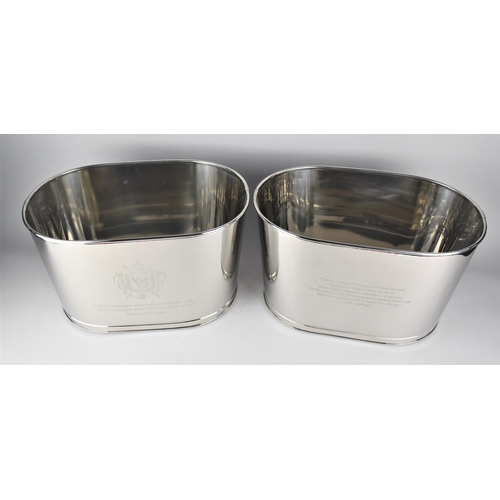 114 - A Pair of Large Silver Plated Champagne or Wine Cooling Buckets Inscribed with Quotes from Lily Boll... 