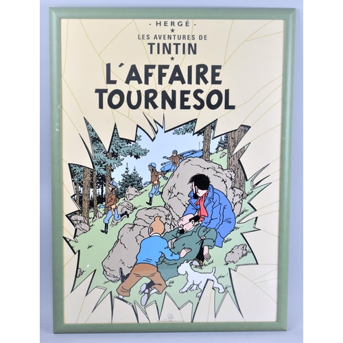 129 - A Framed Tintin Poster, L' Affaire Tournesol, 69x49cms