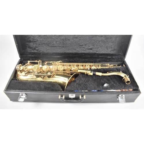 139 - A Cased Brass Tenor Saxophone as Retailed by Johnnie Roachouse Music, Manchester