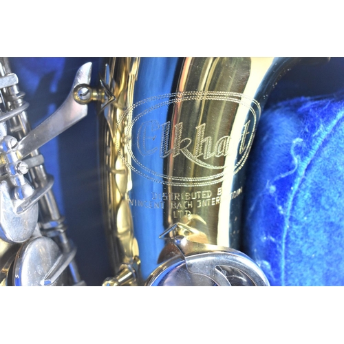 140 - An Elkhart Brass Saxophone in Protective Case