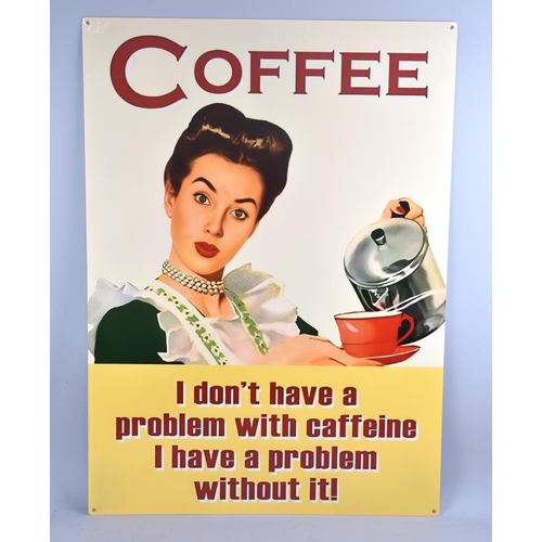 155 - A Reproduction Printed Metal Sign, Coffee, 50x70cms