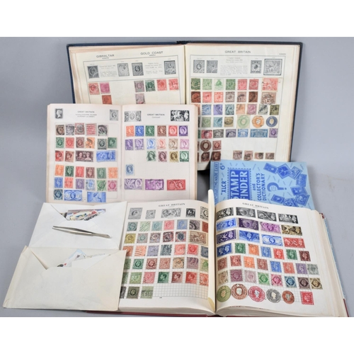 158 - A Collection of Various Schoolboy Stamp Albums Containing Stamps from Victoria Onwards together with... 