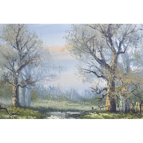 168 - Two Gilt Framed Prints, Wooded Streams, 24x19cms