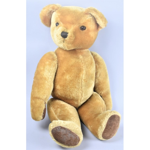 201 - A Very Large Plush Musical Teddy Bear, 75cms High together with a Vintage Pyjama Case in the Form of... 