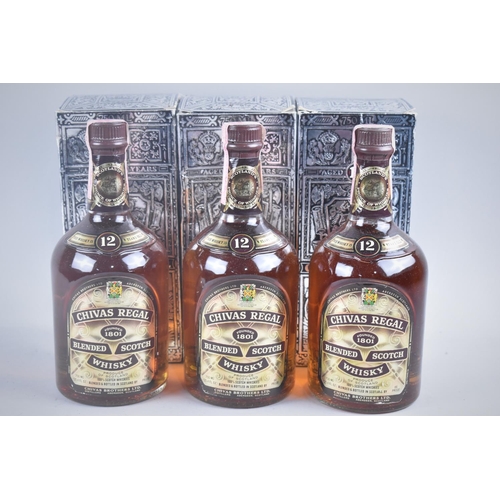 209 - Five 75cl Bottles of Chivas Regal 12 Year Old Blended Scotch Whisky