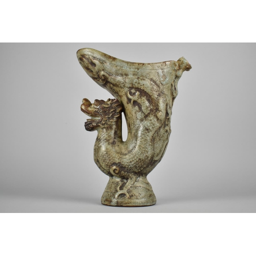 243 - A Reproduction Chinese Celadon Glazed Dragon Vessel, 22.5cm high