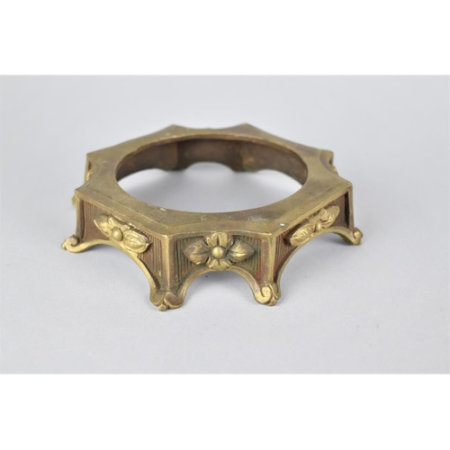 249 - A Chinese Gilt Bronze Stand of Octagonal Form with Canted Edges, Scrolled Feet and Decorated with Fl... 