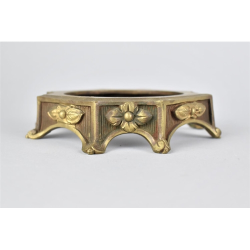 249 - A Chinese Gilt Bronze Stand of Octagonal Form with Canted Edges, Scrolled Feet and Decorated with Fl... 