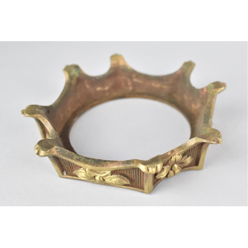 249 - A Chinese Gilt Bronze Stand of Octagonal Form with Canted Edges, Scrolled Feet and Decorated with Fl... 